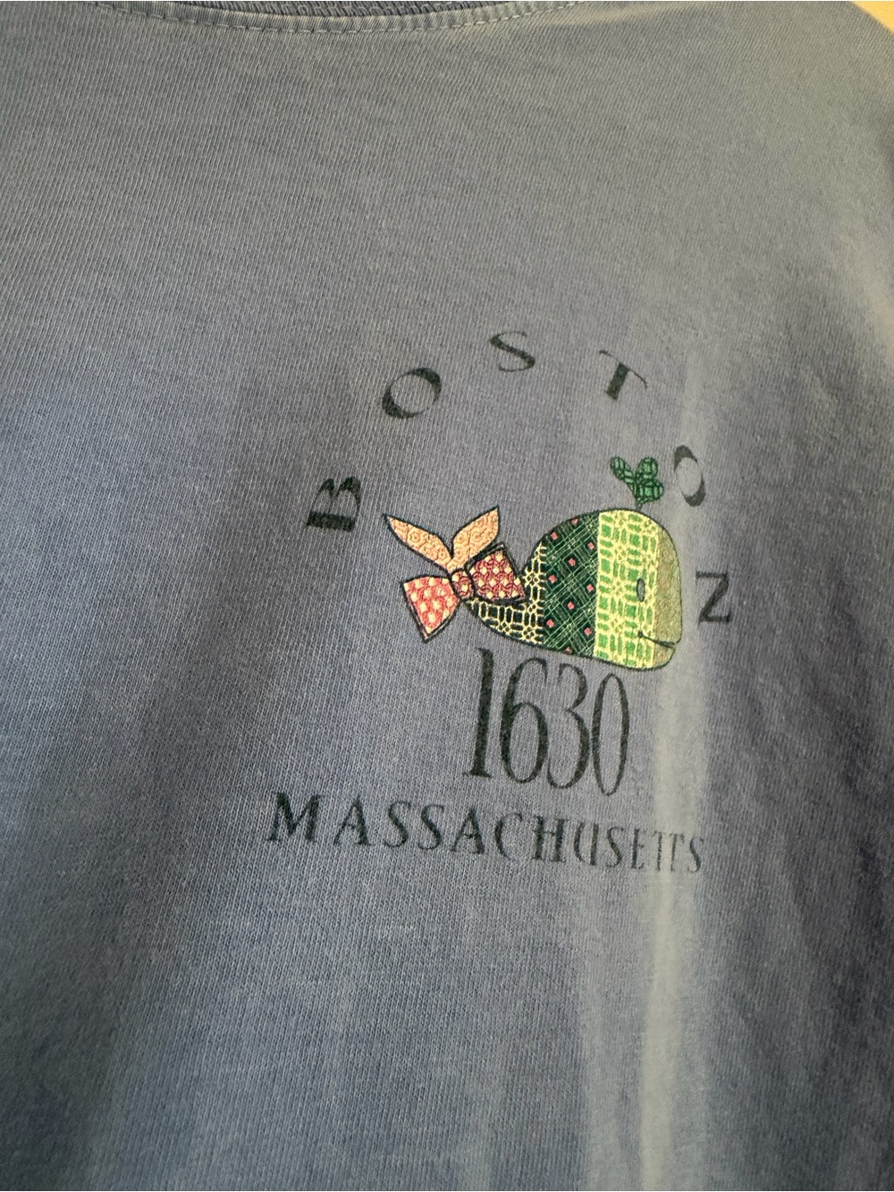 Vintage Boston Massachusetts Whale Graphic Tee - Blue - Picture 4 of 7